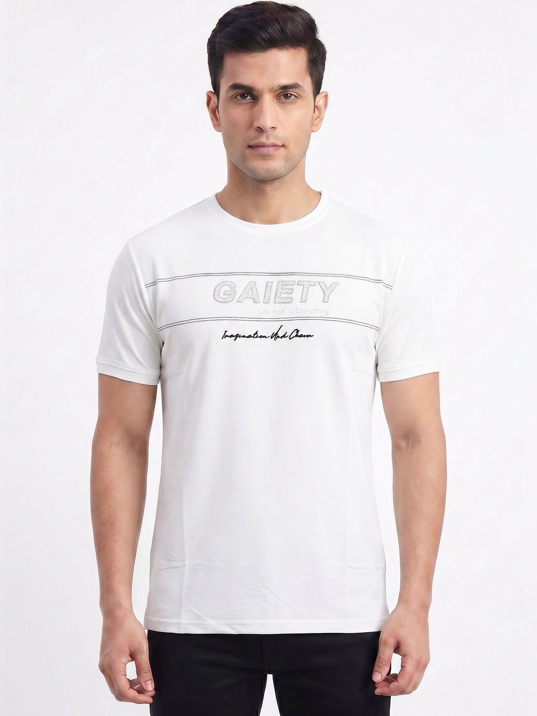 Plugin Men Typography Printed T-shirt