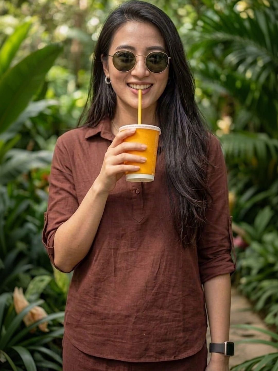 Sangria Cotton Solid Shirt with Trousers