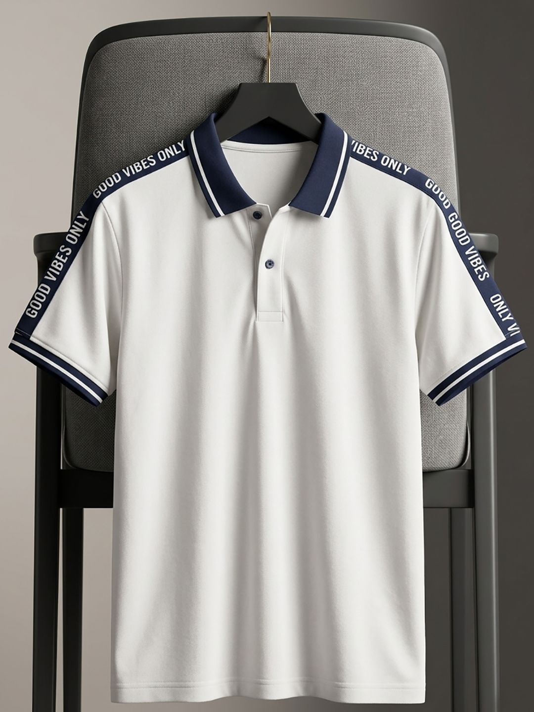 HERE&NOW Men Typography Printed Polo Collar T-shirt