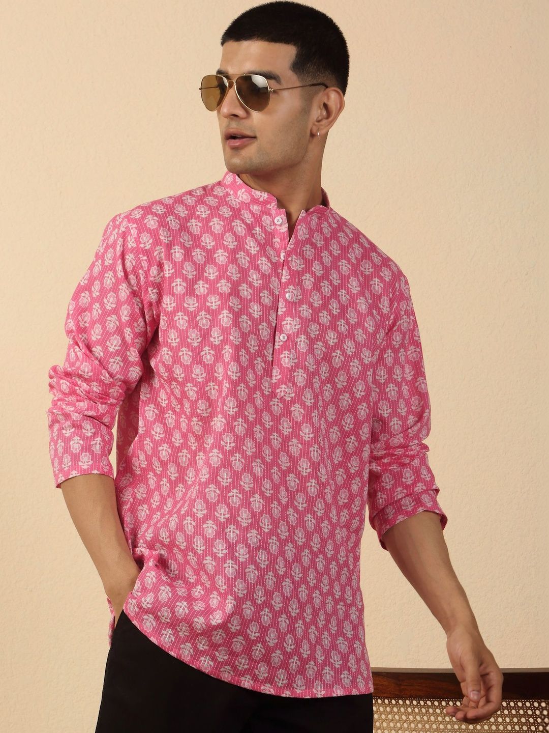 KRAFT INDIA KRAFT INDIA Men Ethnic Motifs Printed Block Print Kurta