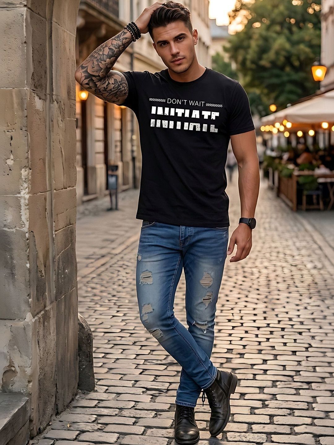 Moda Rapido Men Typography Printed T-shirt