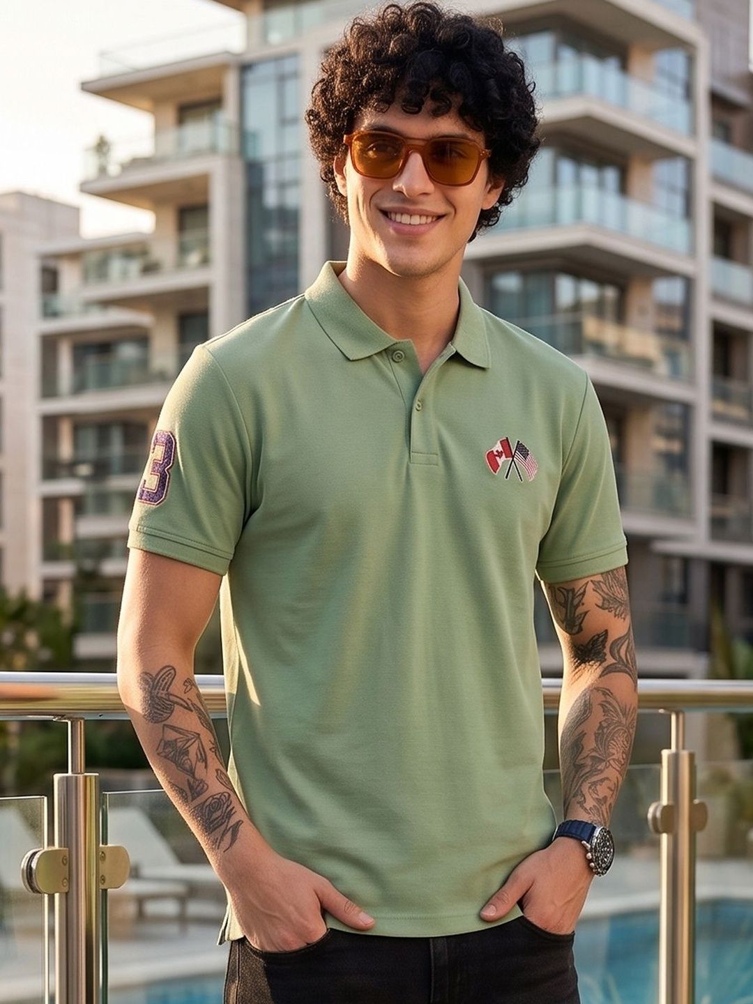 Mast & Harbour Men Brand Logo Polo Collar T-shirt