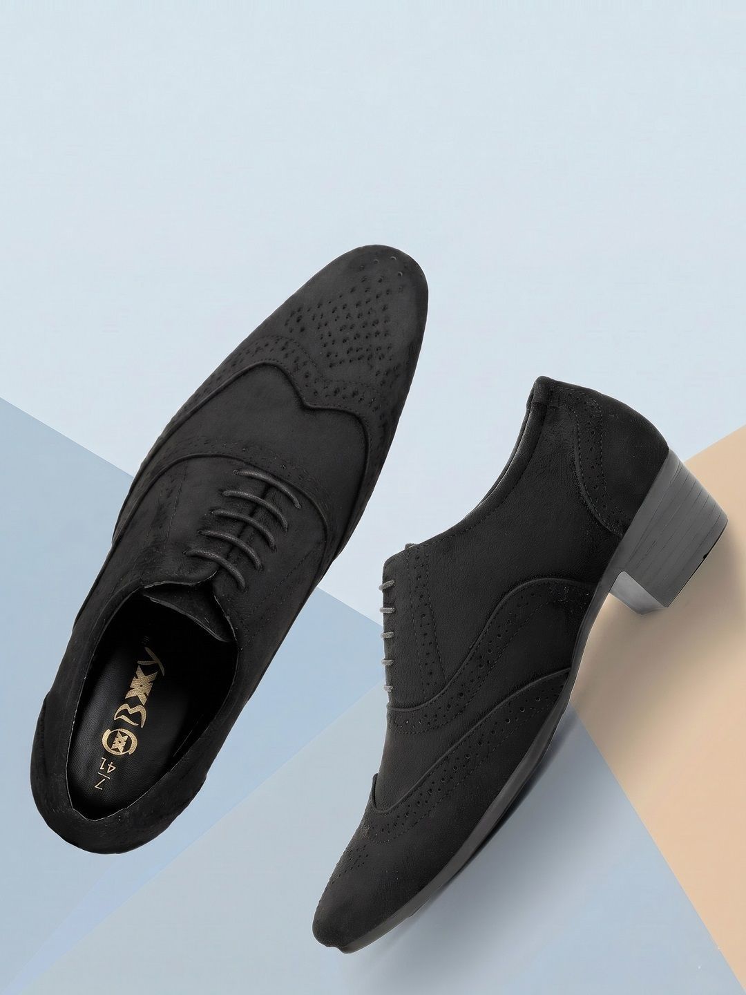 Bxxy Men Height increasing Suede Formal Brogues