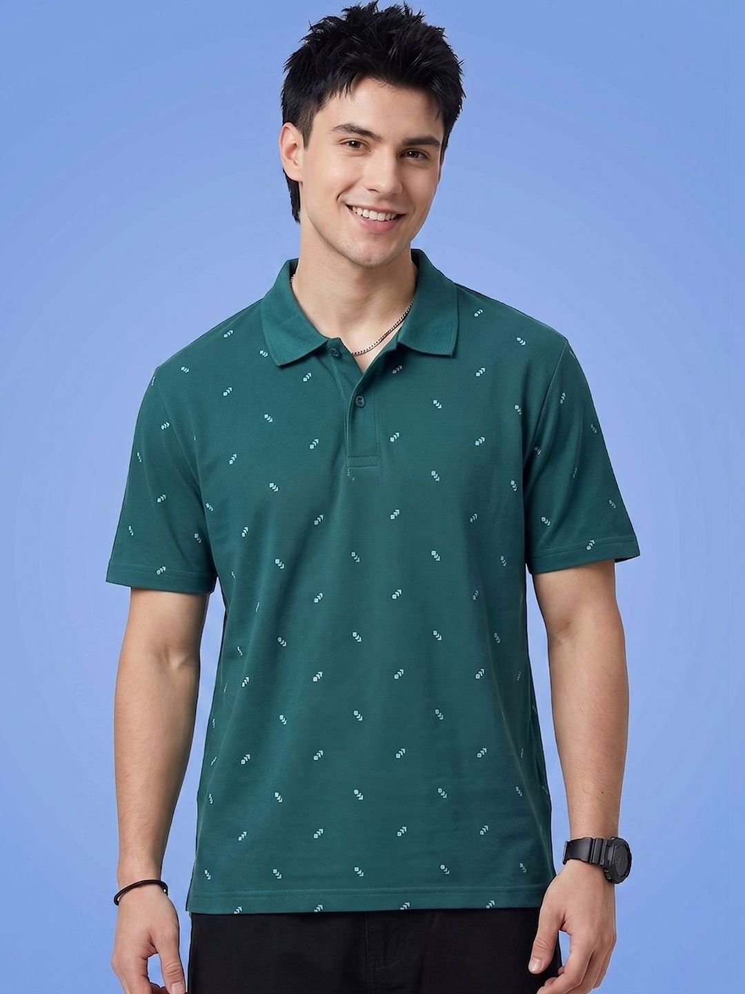 AIN6 Men Printed Polo Collar T-shirt
