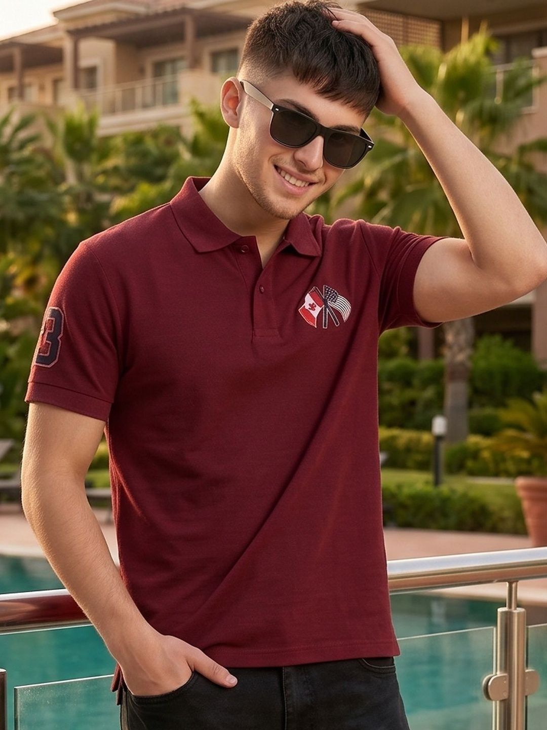 Mast & Harbour Men Brand Logo Polo Collar T-shirt