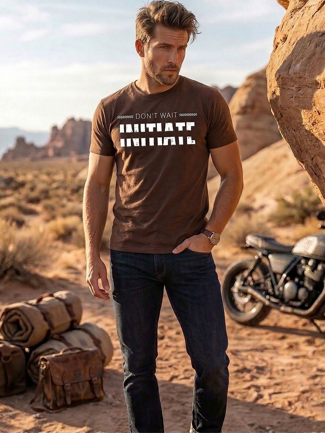 Moda Rapido Men Typography Printed T-shirt