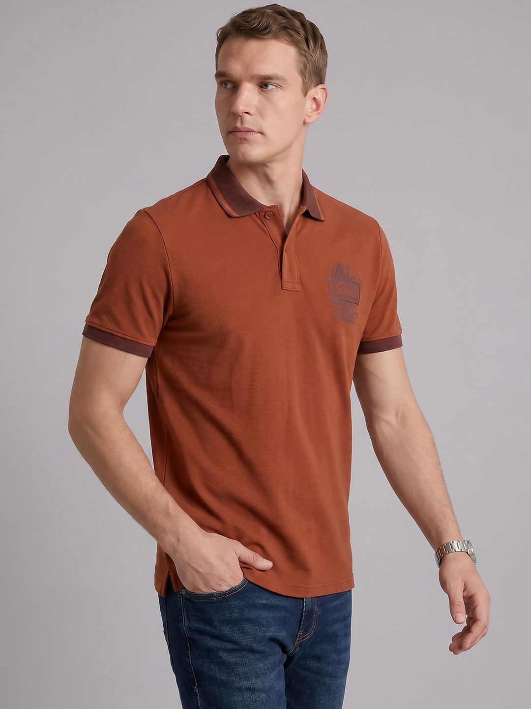 Blackberrys Knitted Polo Collar T-Shirt