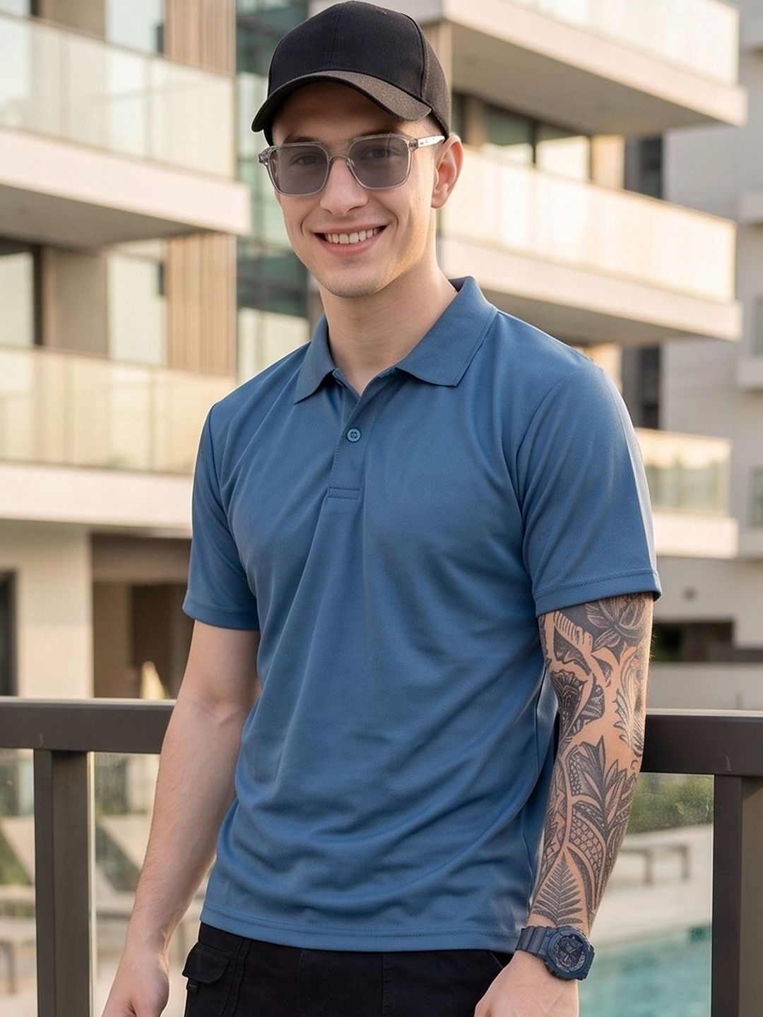 Mast & Harbour Men Polo Collar T-shirt