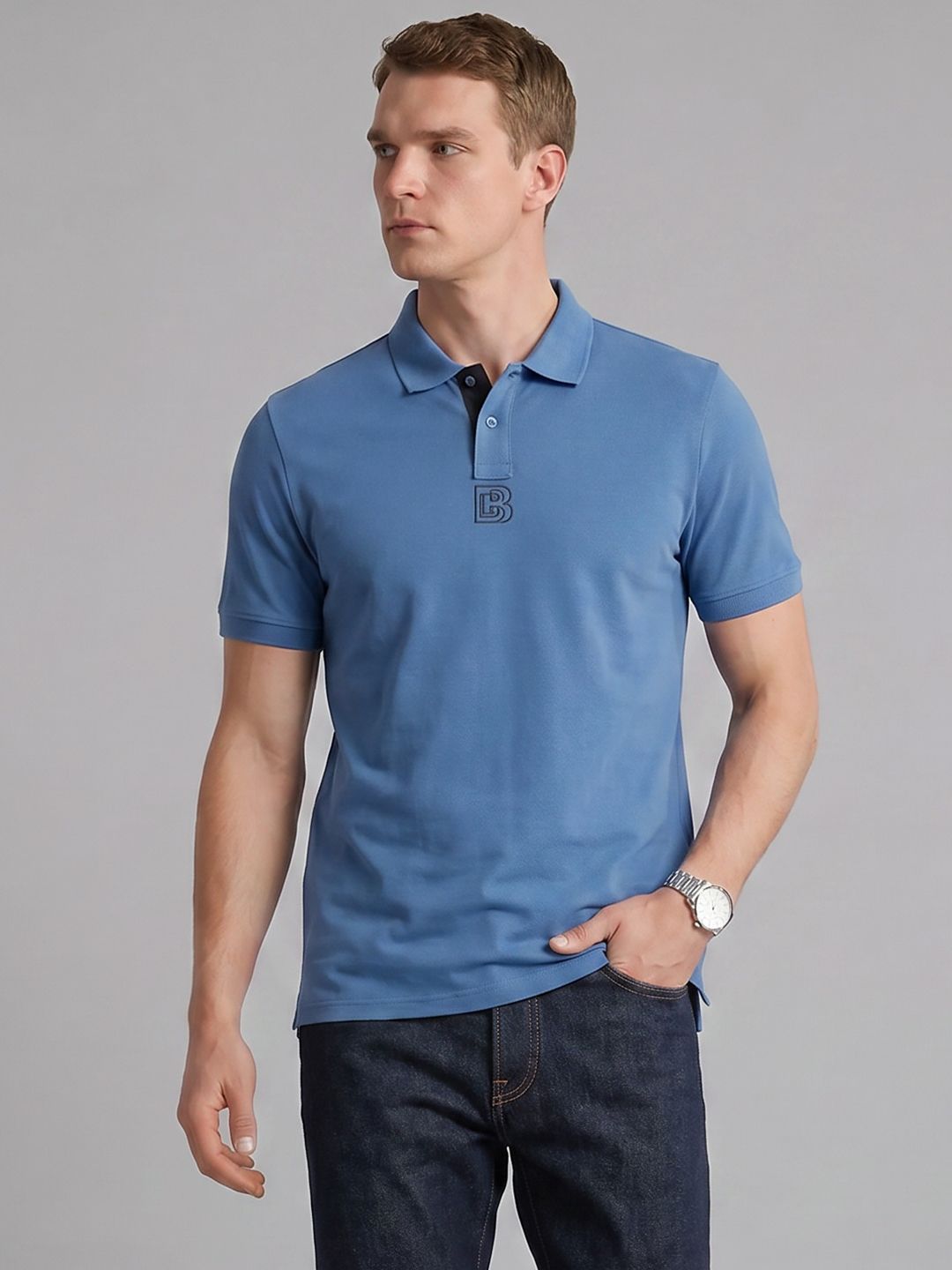 Blackberrys Knitted Polo Collar T-Shirt