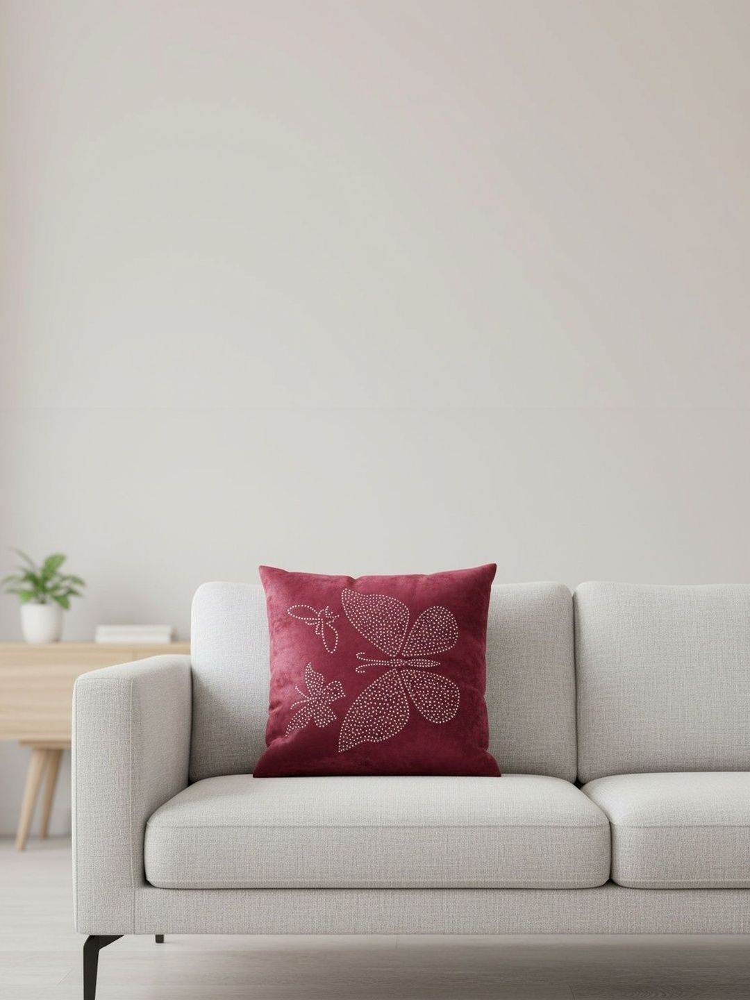 Themes Furnishings & Decor Themes Furnishings & Decor Maroon Velvet Square Cushion Covers