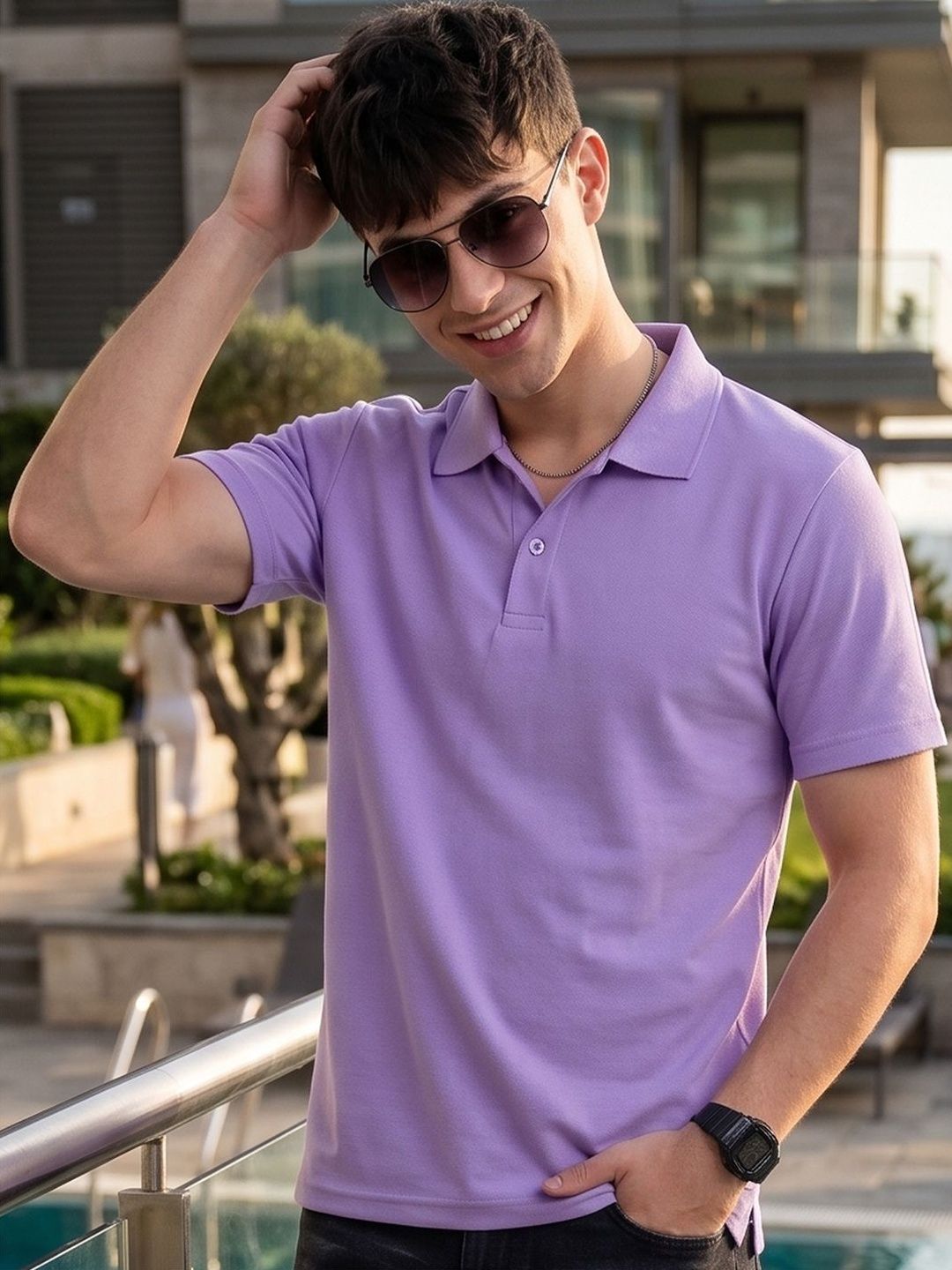 Mast & Harbour Men Polo Collar T-shirt