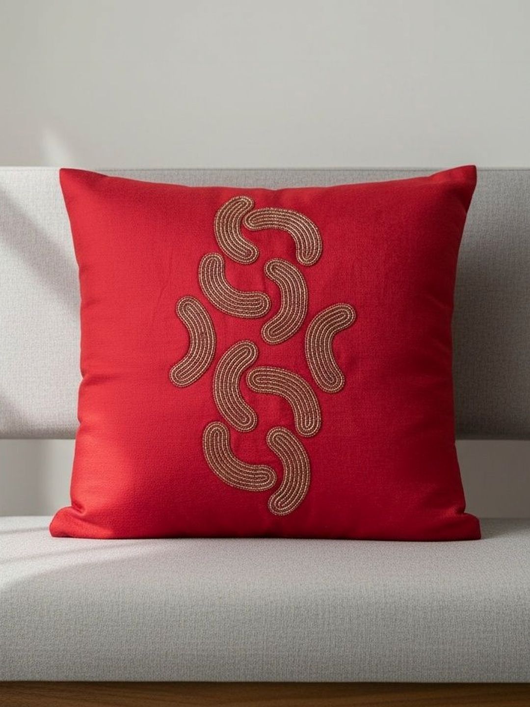 Themes Furnishings & Decor Themes Furnishings & Decor Red Abstract Velvet Square Cushion Covers
