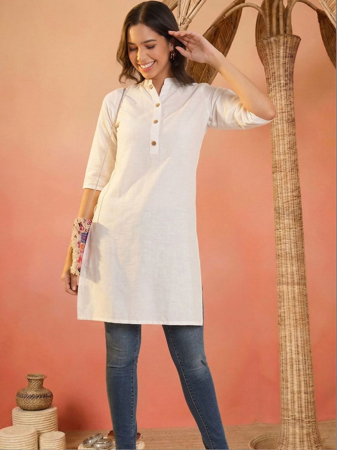 Sangria FUZN Linen Blend Kurti