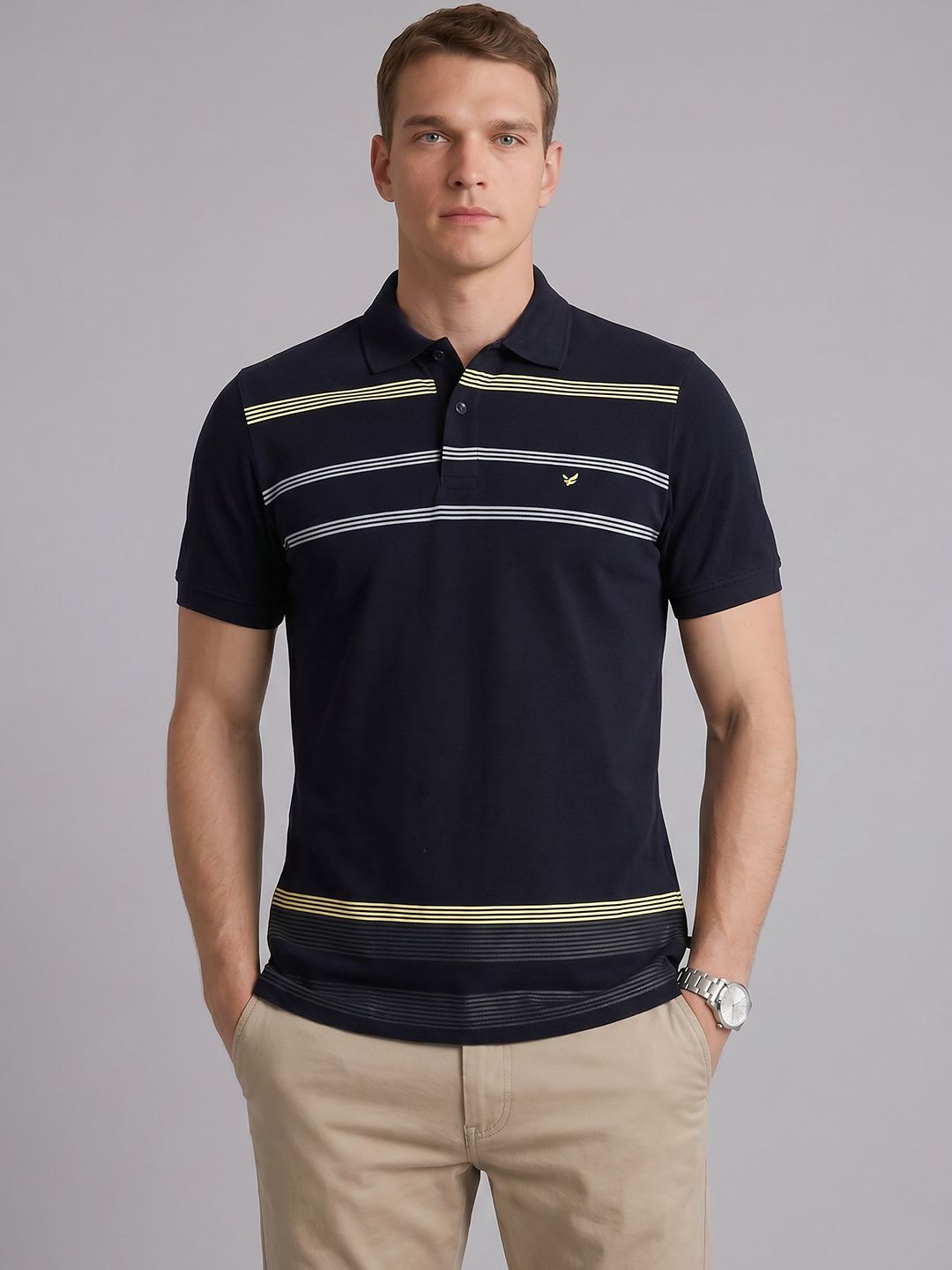 Blackberrys Striped Polo Collar T-Shirt