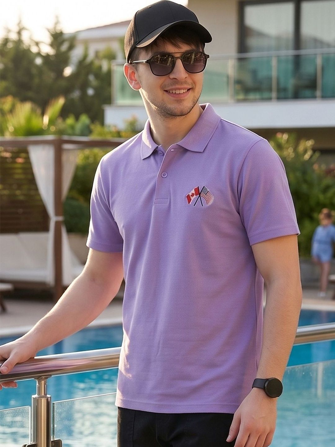 Mast & Harbour Men Brand Logo Printed Polo Collar T-shirt