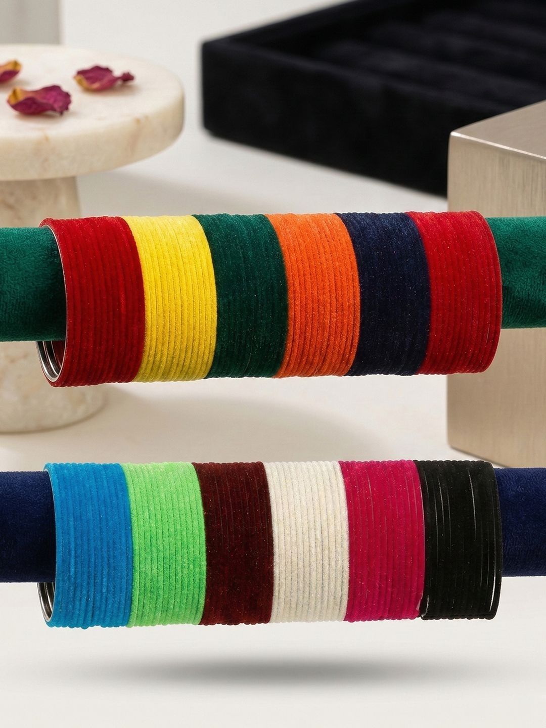 YouBella Set Of 144 Velvet Bangles
