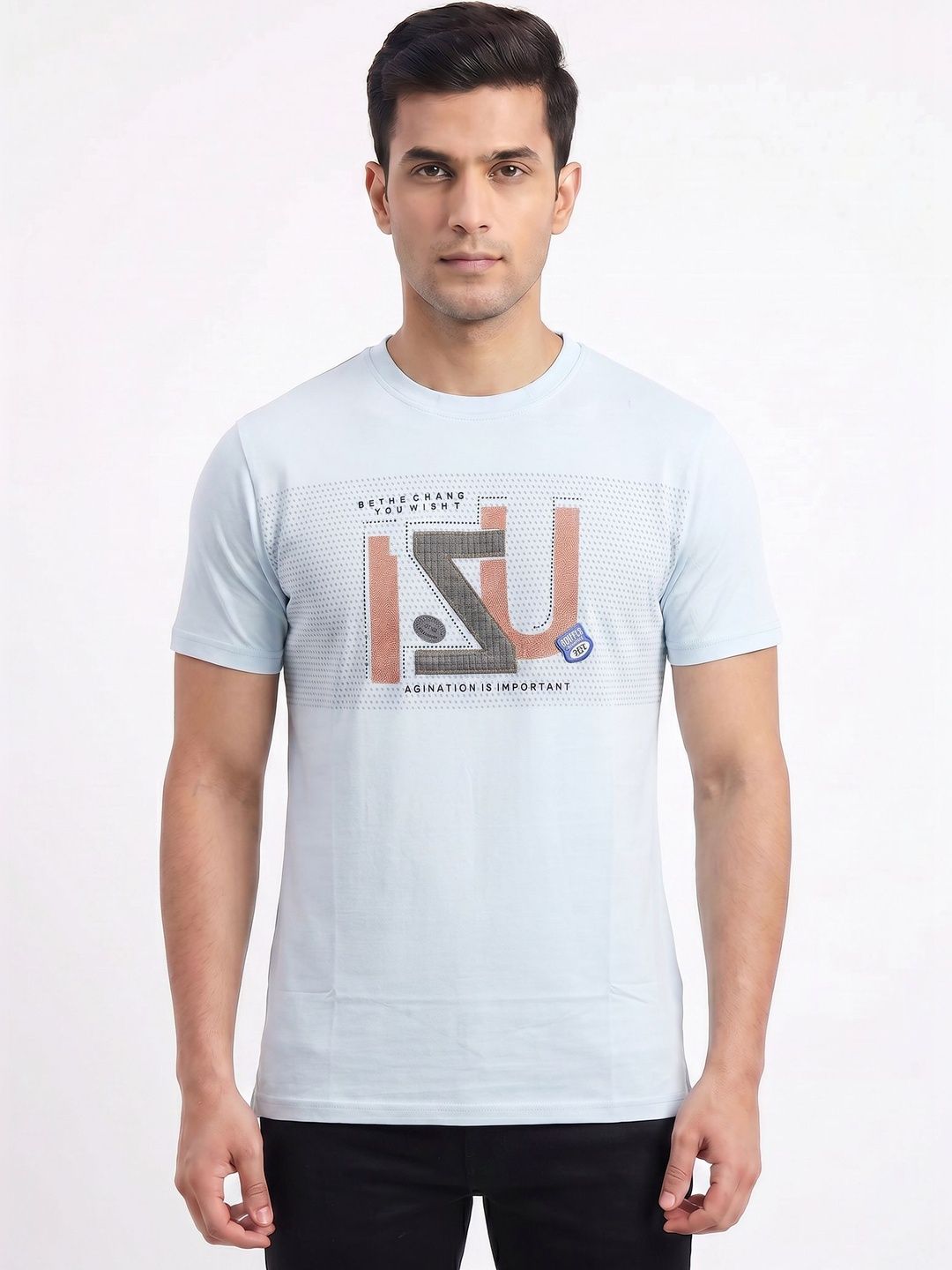 Plugin Men Typography Printed T-shirt
