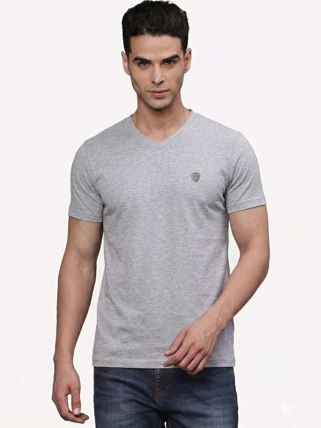 t-base V-Neck Short Sleeves Regular Fit Cotton T-shirt