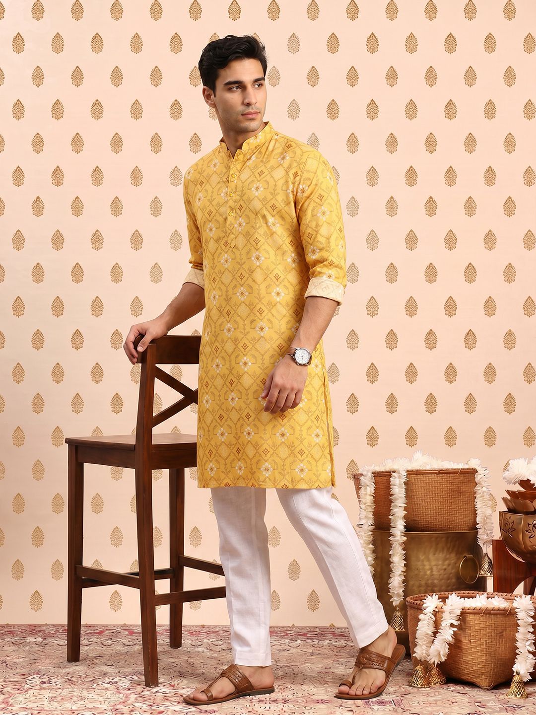 Printed Straight Kurta SOURAGYA Geometric Printed Straight Kurta