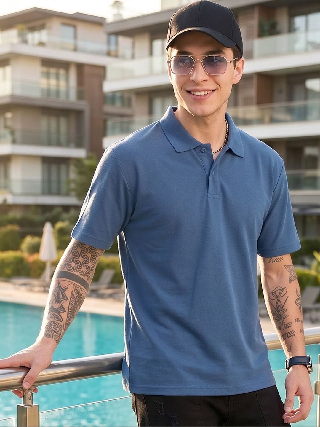 Mast & Harbour Polo Collar Short Sleeves Regular Fit T-shirt