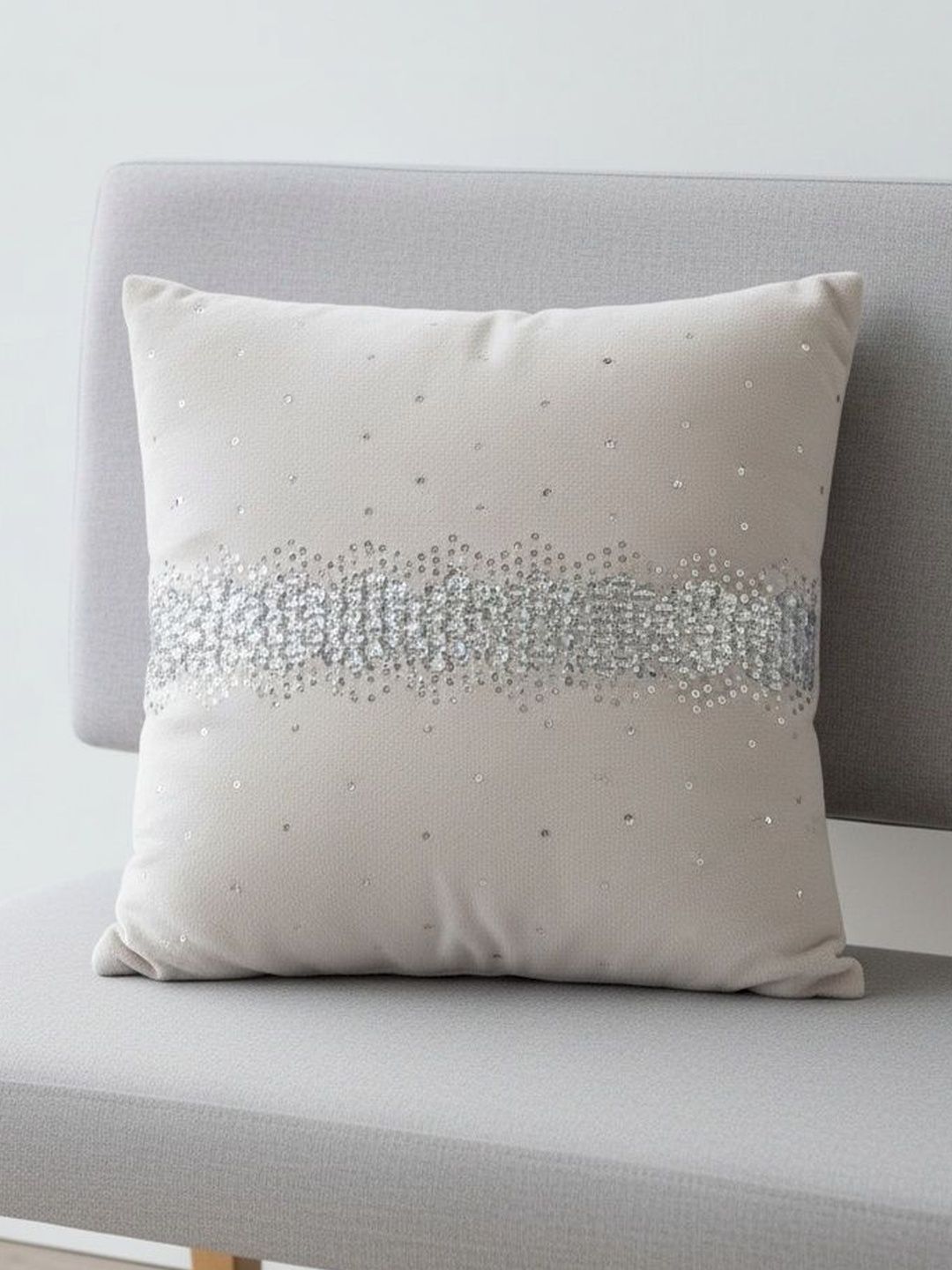Themes Furnishings & Decor Themes Furnishings & Decor White Embellished Velvet Square Cushion Covers