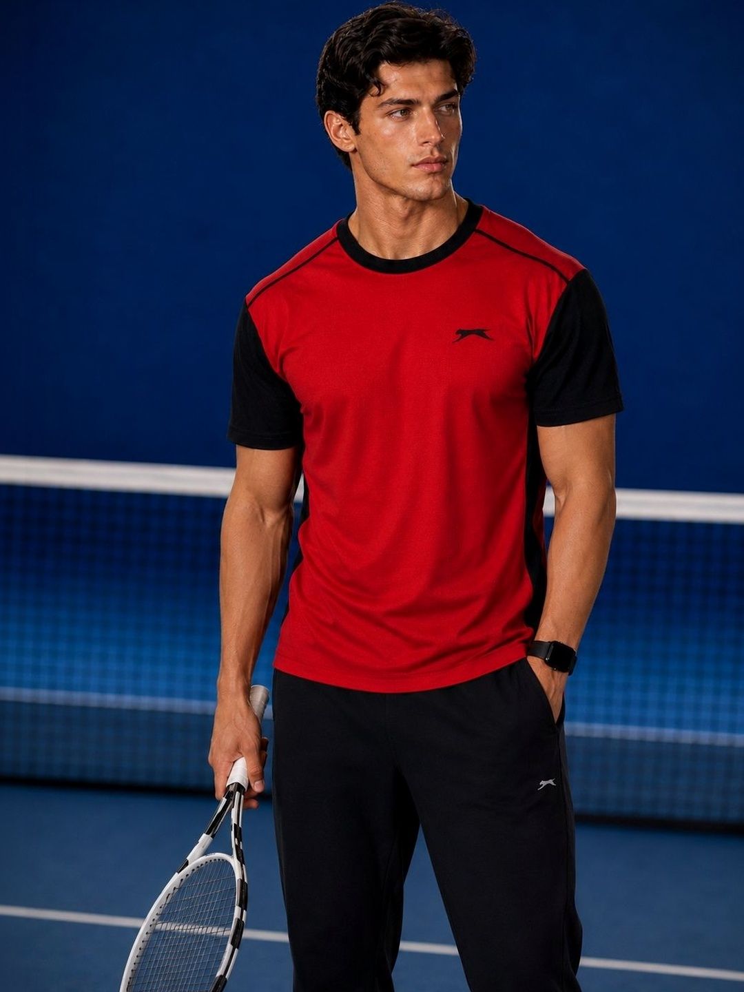 Slazenger Colourblocked Round Neck Sports Training T-Shirt