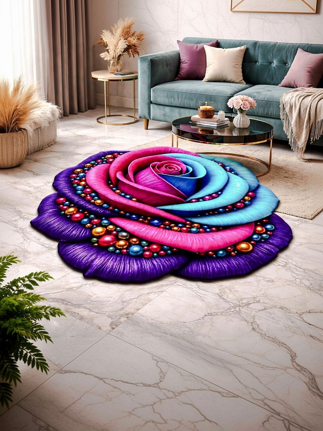 Dizen star Dizen star 5D Pink & Blue Anti-Skid Doormats