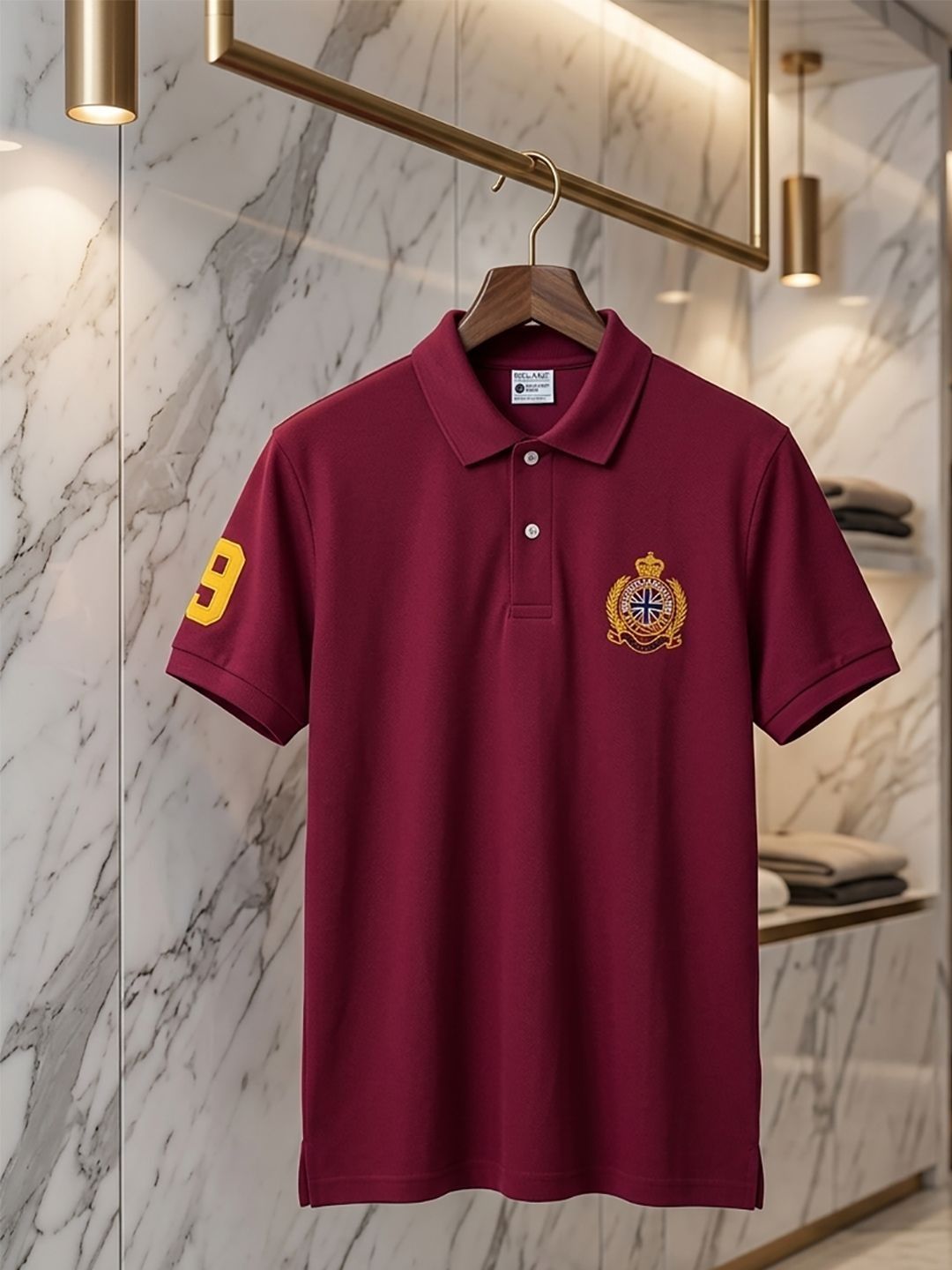 RELANE Men Brand Logo Printed Polo Collar T-shirt