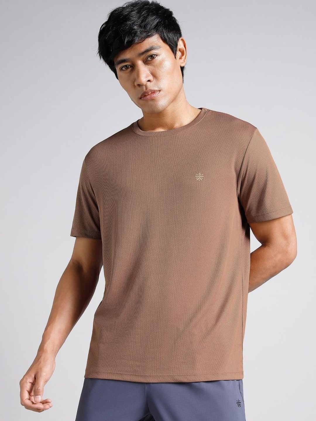 CULT Men's Brown Train All FLY-DRY T-Shirt