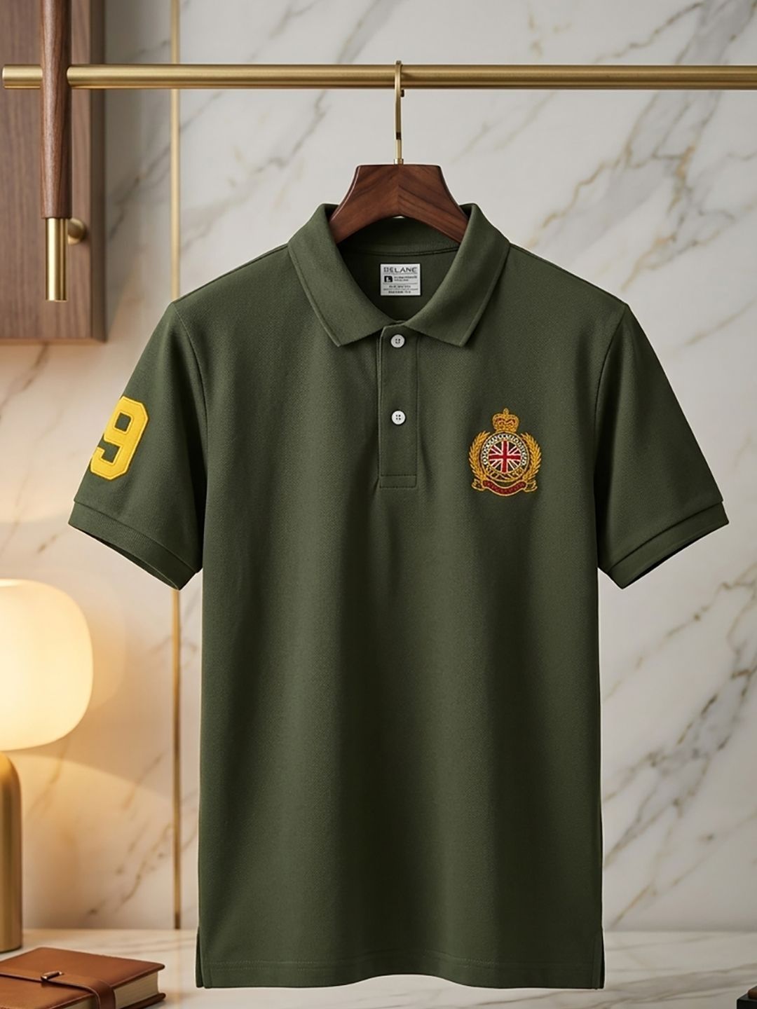 RELANE Men Brand Logo Printed Polo Collar T-shirt