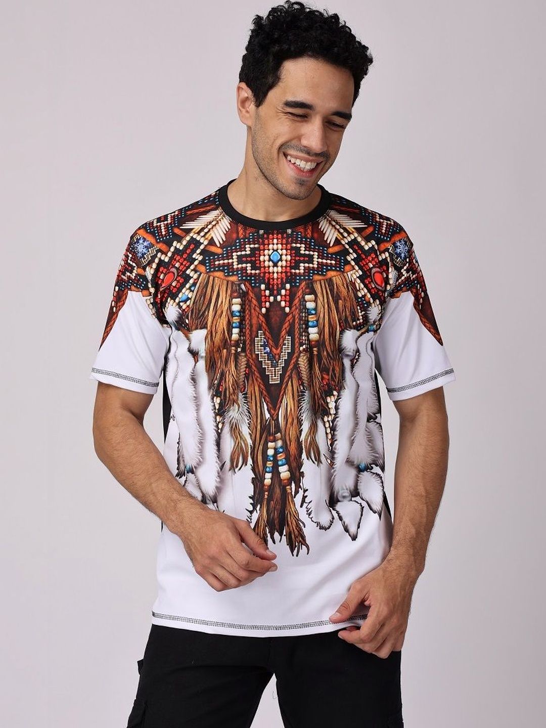 YELLOW TREE Men's Tribal Graphic T-shirt