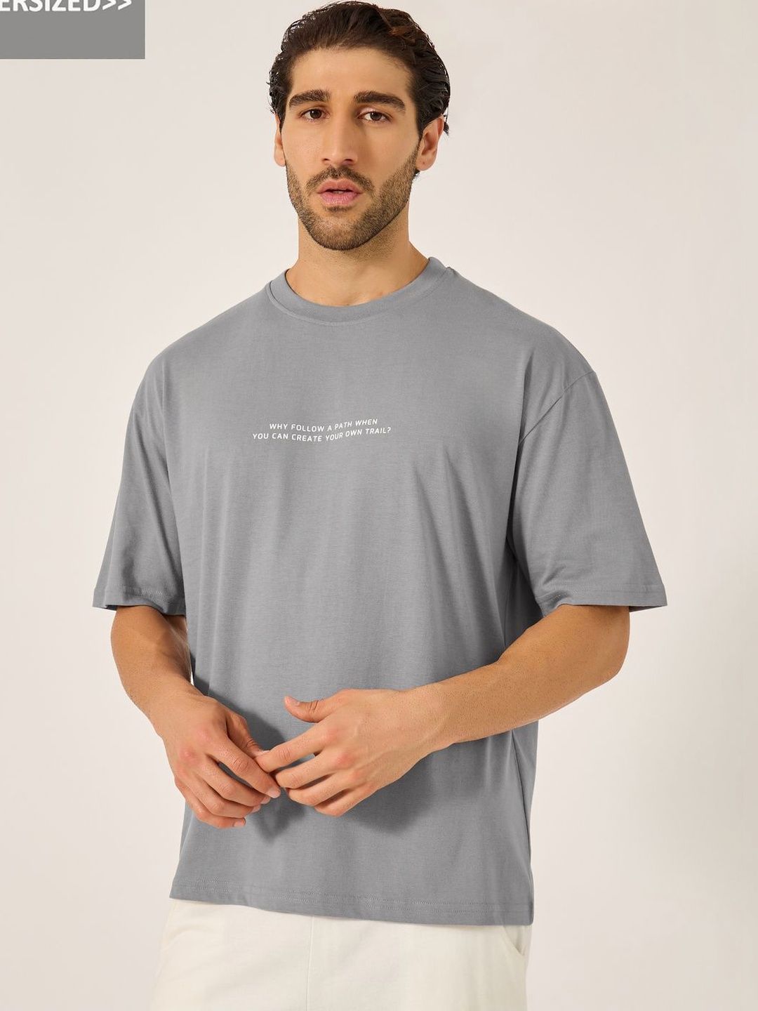 Styli Men Oversized Chest Printed T-Shirt