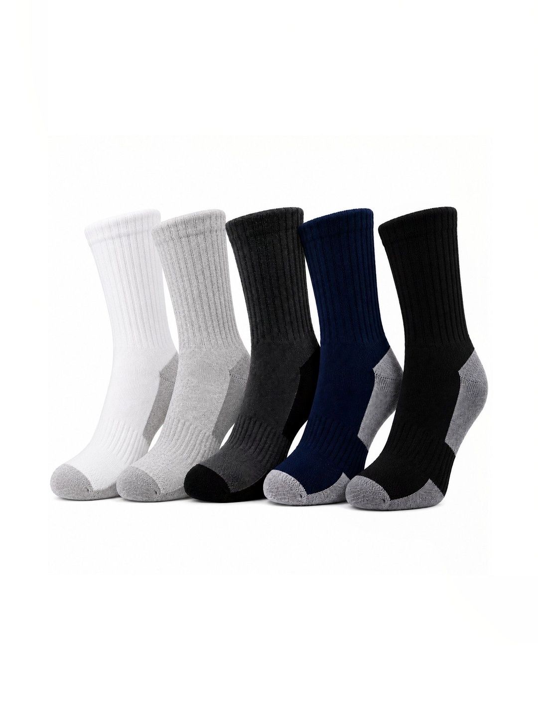 Dollar Men Pack of 5 Cotton Assorted Colourblocked Above Ankle Socks