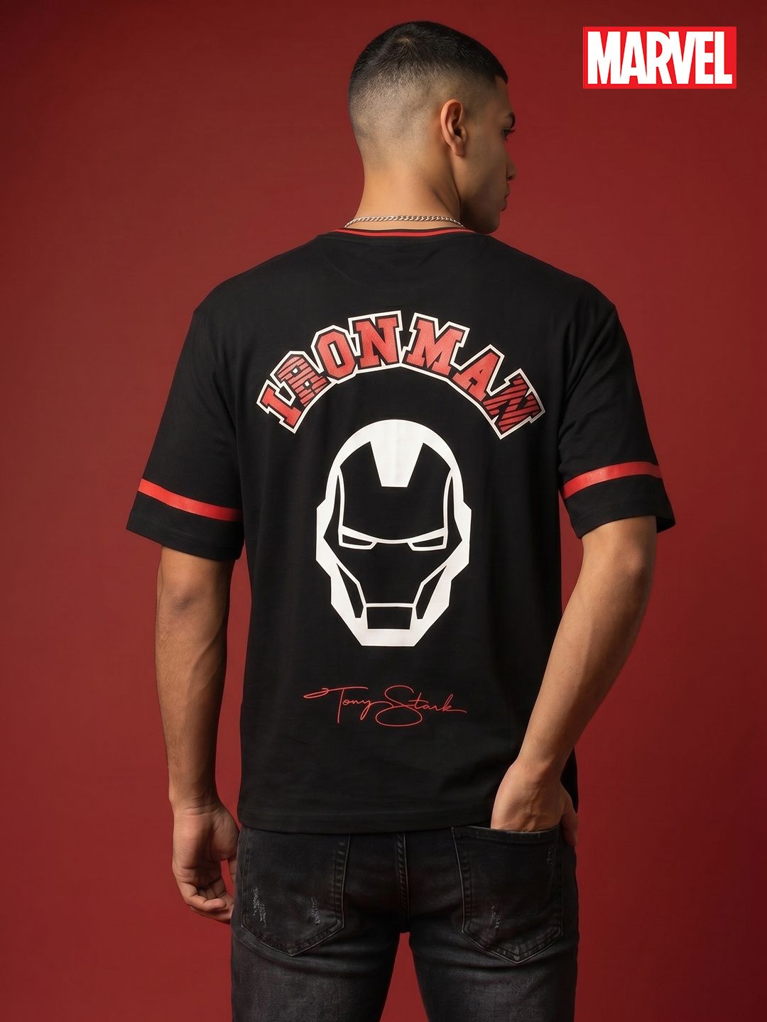 MARVEL STREET Oversized Ironman Graphic Printed T-shirt