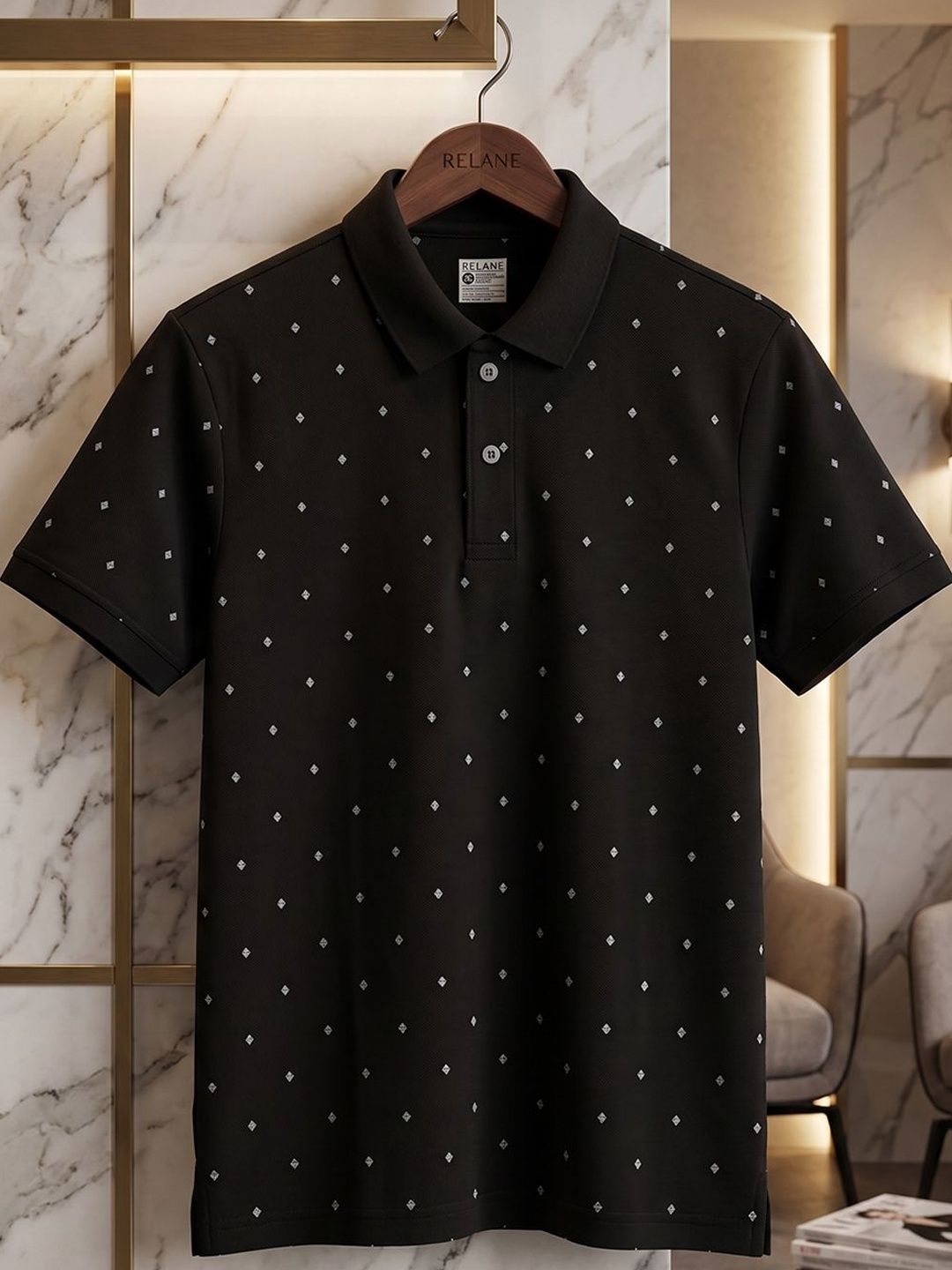 RELANE Men Printed Polo Collar T-shirt