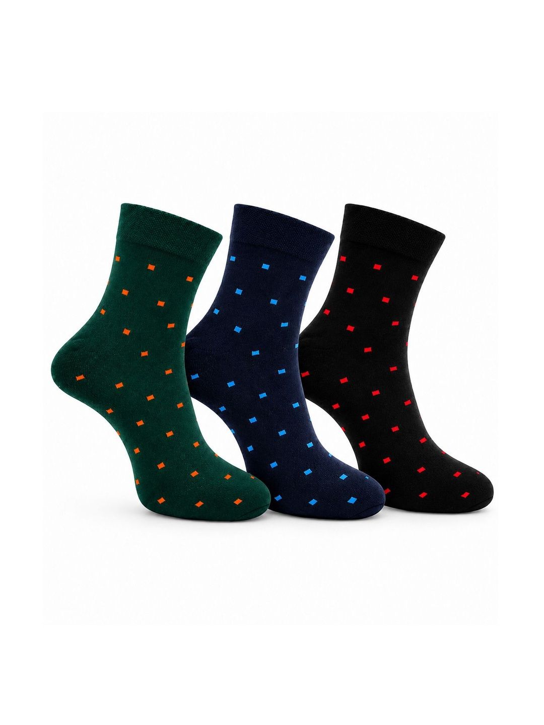 Dollar Men Pack of 3 Cotton Assorted Patterned Ankle Length Socks