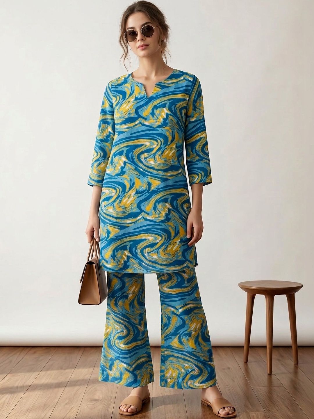 Kirrin Cotton Printed Tunic with Palazzos