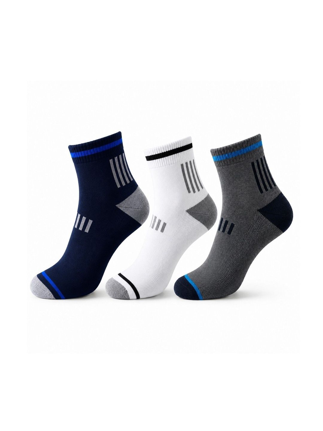 Dollar Men Pack of 3 Cotton Assorted Patterned Ankle Length Socks