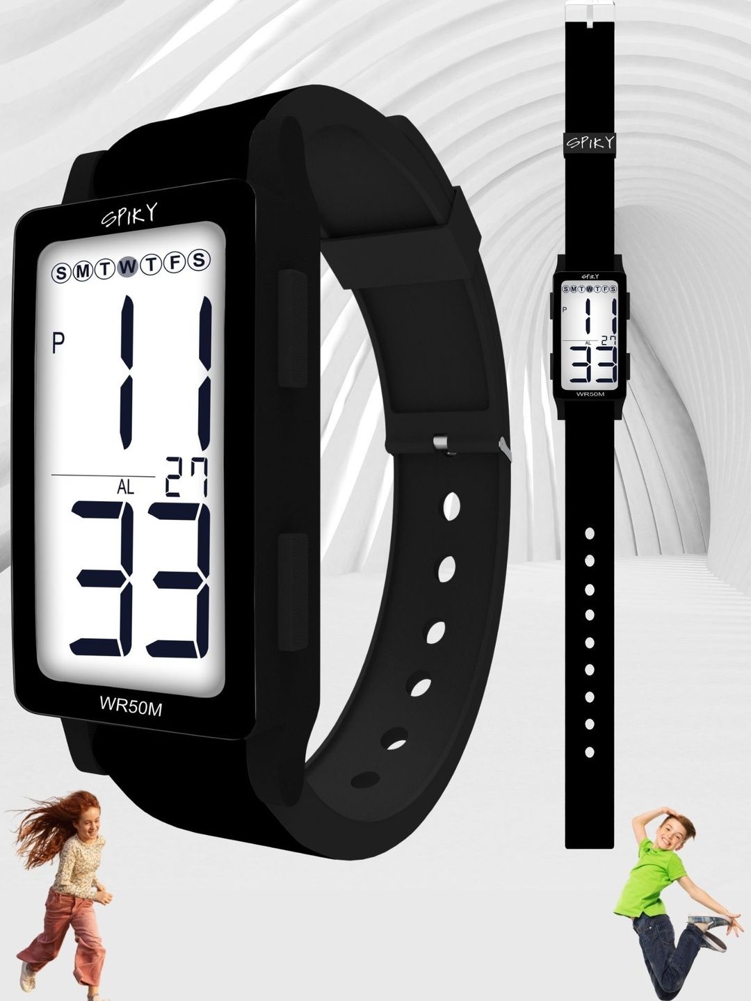 Spiky Spiky Unisex Kids Dial & Straps Digital Automatic Watch SPKEVA44_C3_BLK