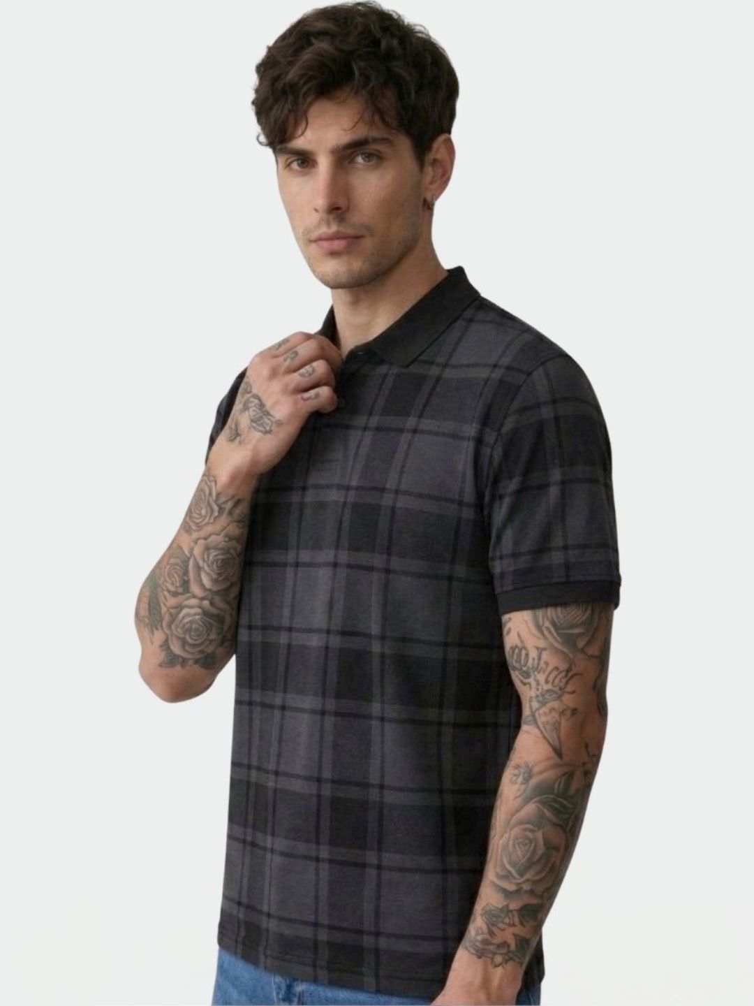 Kook N Keech Men Checked Polo Collar T-shirt