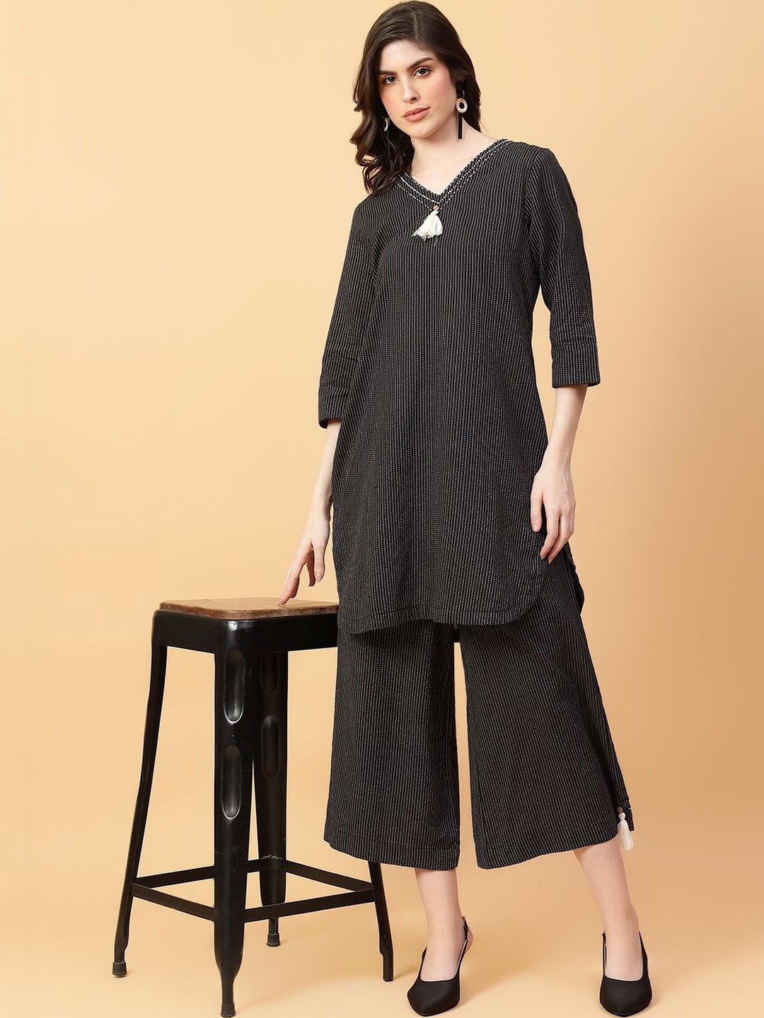 Milvia Cotton Striped Tunic with Palazzos