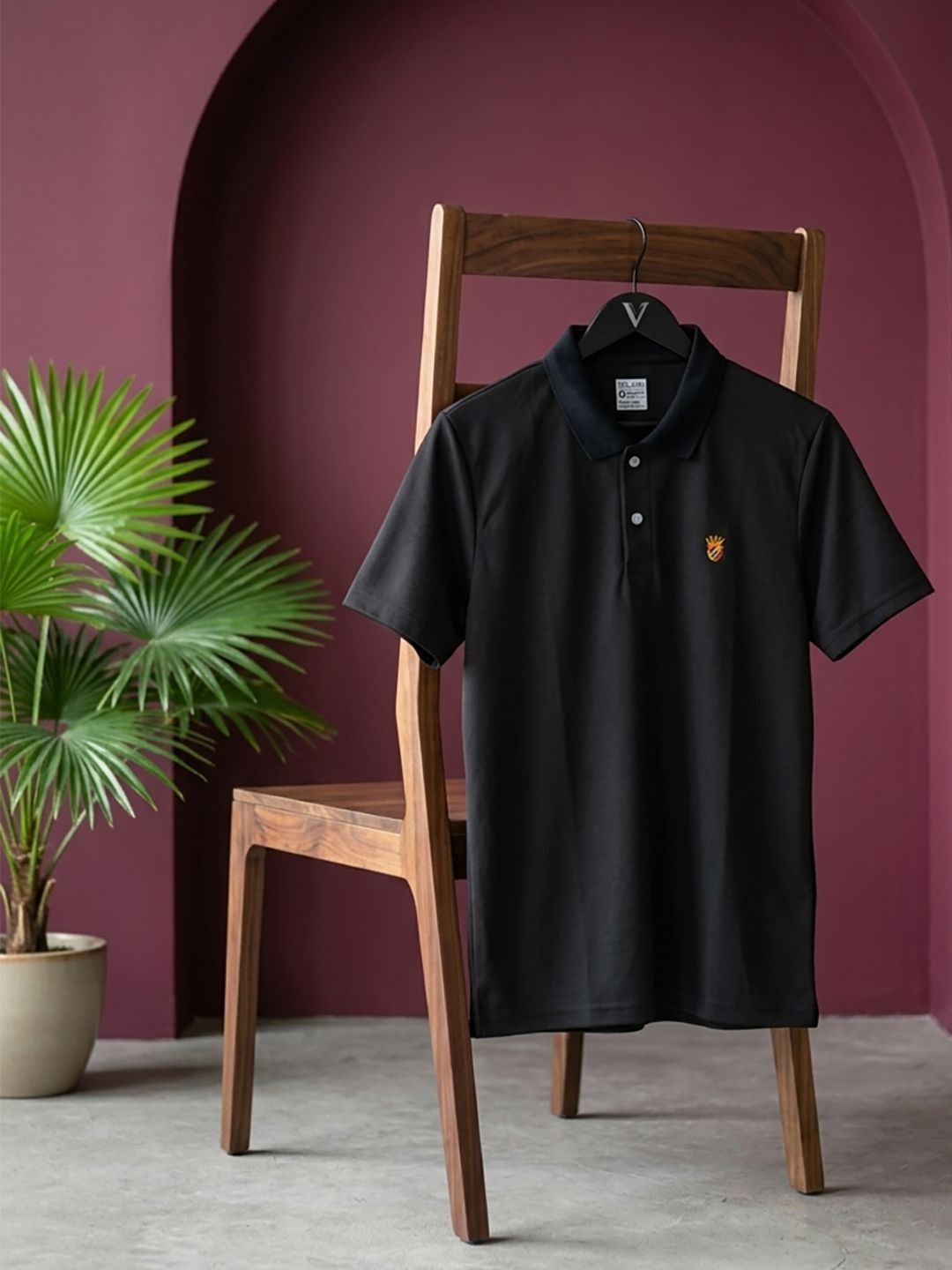RELANE Men Brand Logo Polo Collar T-shirt