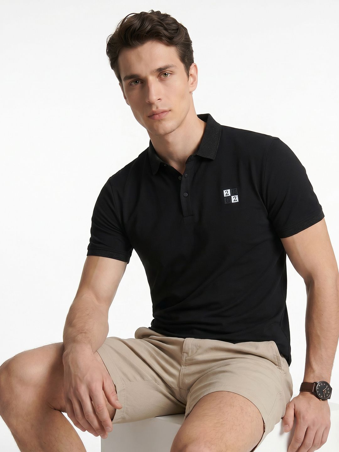 Integriti Brand Logo Polo Collar Slim Fit T-shirt