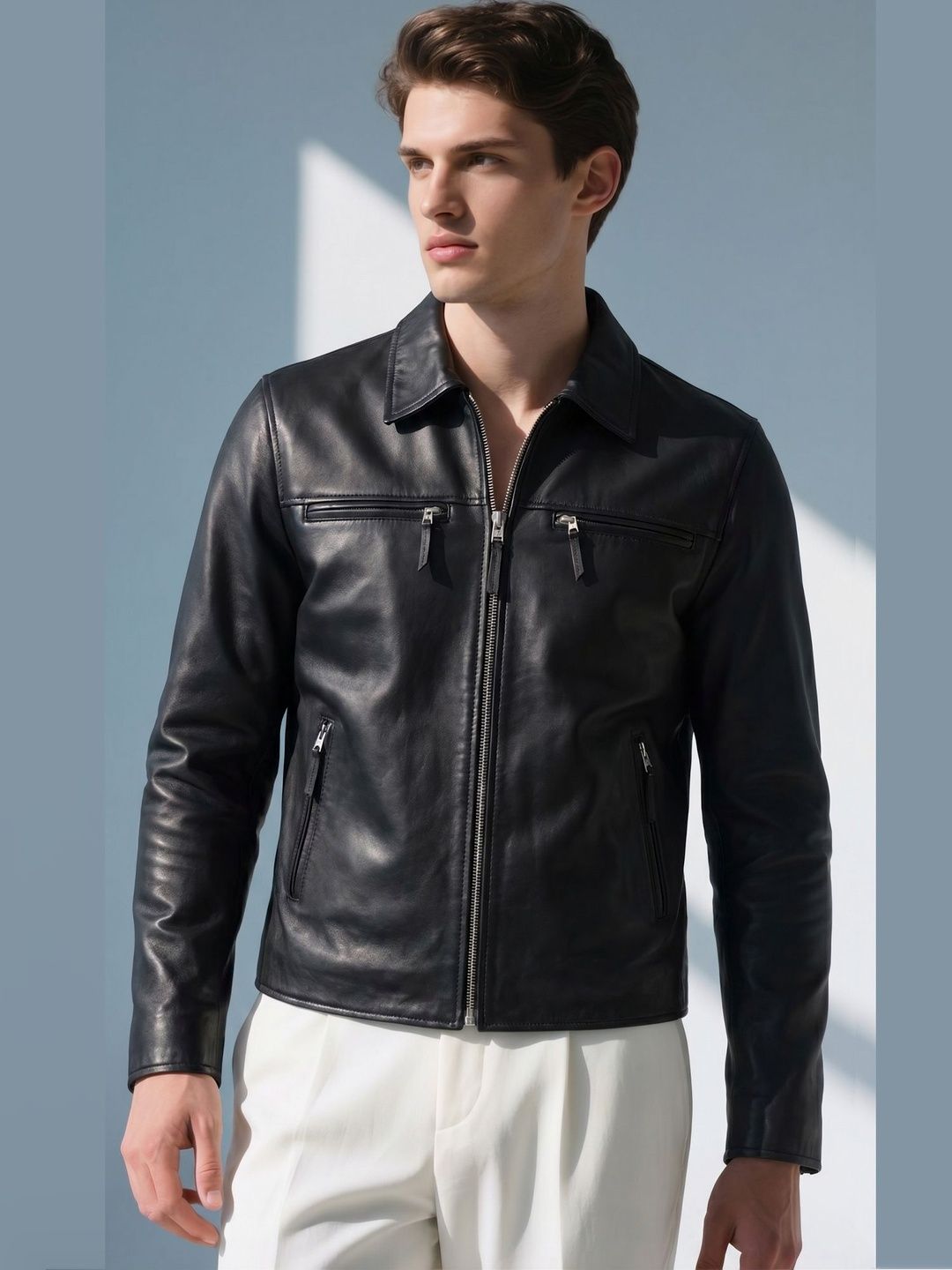 Leather Retail Men Leather Lightweight Leather Jacket