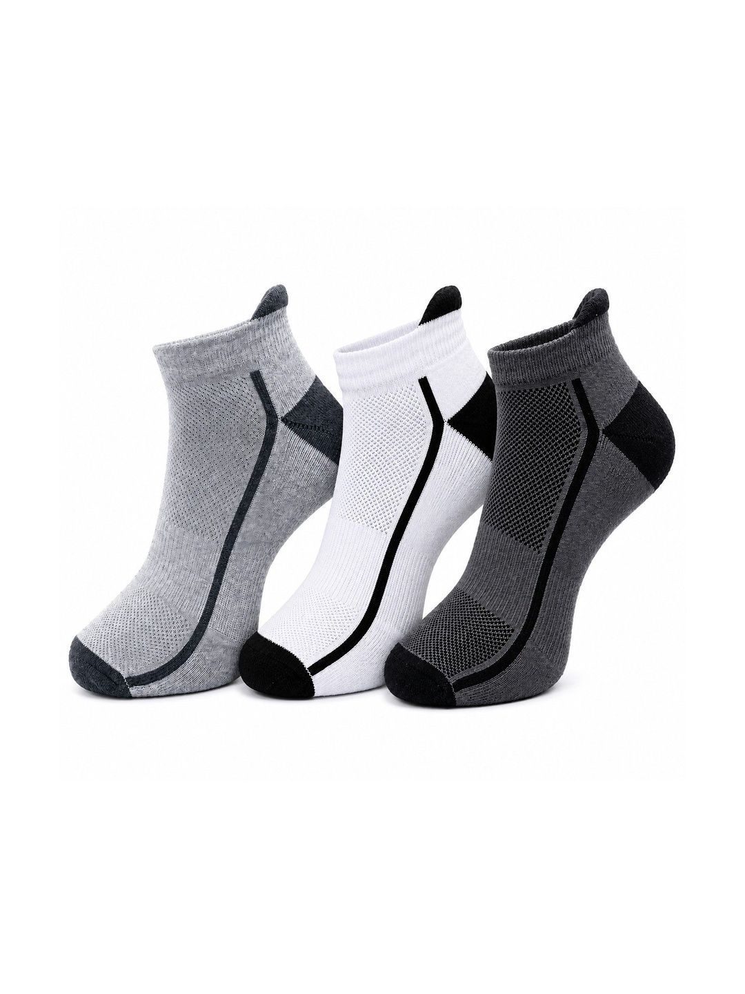 Dollar Men Pack of 3 Cotton Assorted Colourblocked Ankle Length Socks