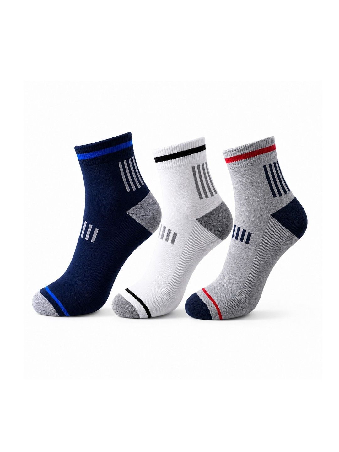 Dollar Men Pack of 3 Cotton Assorted Patterned Ankle Length Socks