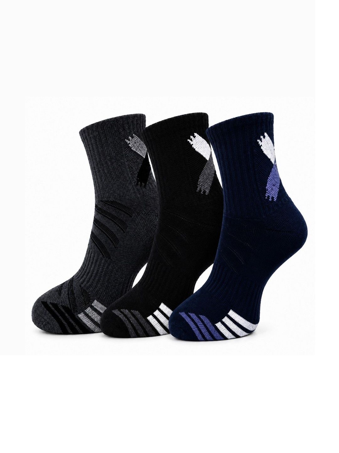 Dollar Men Pack of 3 Cotton Assorted Patterned Above Ankle Socks