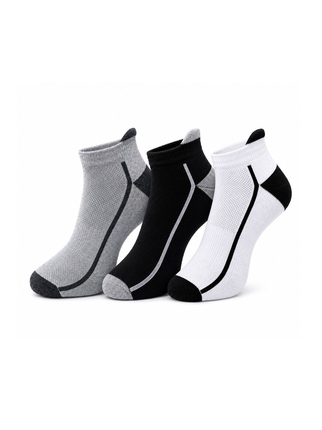 Dollar Men Pack of 3 Cotton Assorted Colourblocked Ankle Length Socks