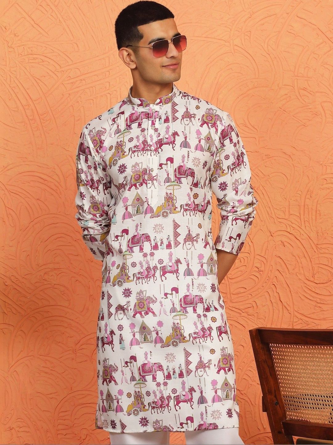 KRAFT INDIA Men Ethnic Motifs Printed Kurta