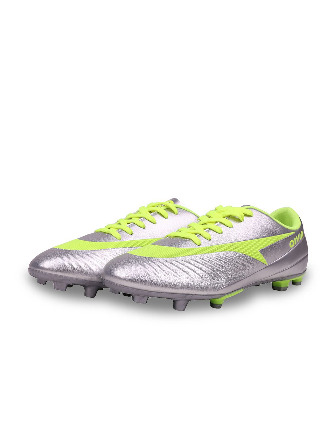 Aivin Men Silver & Green Ferro Football Shoes